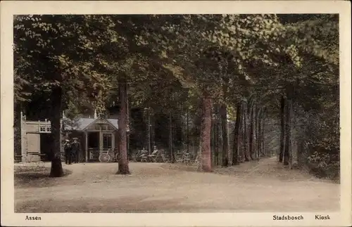 Ak Assen Drenthe Niederlande, Stadsbosch Kiosk