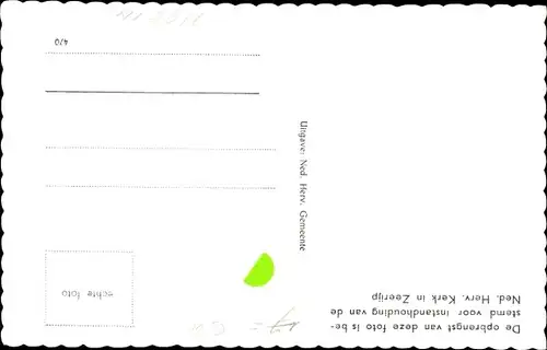 Ak Zeerijp Groningen, Preekstoel Ned. Herv. Kerk