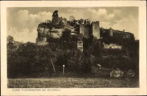 Ak Lembach Elsass Bas Rhin, Ruine Fleckenstein