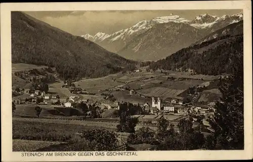 Ak Steinach Tirol, Blick auf den Ort, Gschnitztal