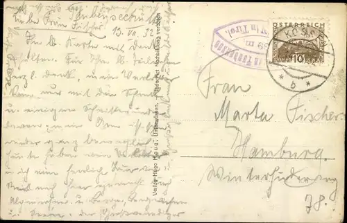 Ak Kössen in Tirol, Unterkunftshaus am Taubensee, Blick zum Kaisergebirge