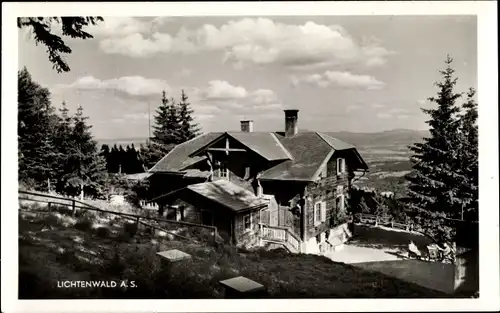 Ak Český Jiřetín Georgendorf im Erzgebirge Region Aussig ?, Lichtenwald, Berghütte