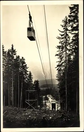 Ak Zugspitzbahn, Blick auf die Talstation, Luftseilbahn