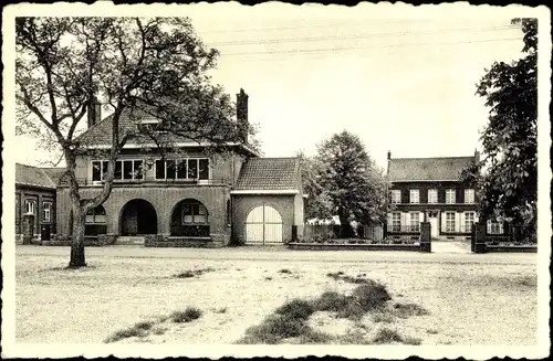 Ak Kwaadmechelen Ham Flandern Limburg, Gemeentehuis en Pastorij