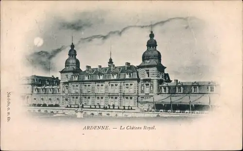 Mondschein Ak Houyet Wallonien Namur, Chateau Royal d'Ardenne
