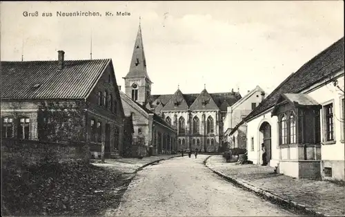 Ak Neuenkirchen Melle in Niedersachsen, Straßenansicht, Kirche