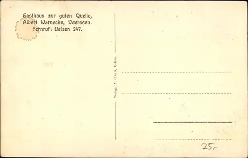 Ak Veerssen Veerßen Uelzen in Niedersachsen, Gasthaus zur guten Quelle