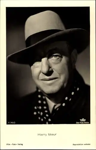 Ak Schauspieler Harry Baur, Portrait mit Hut