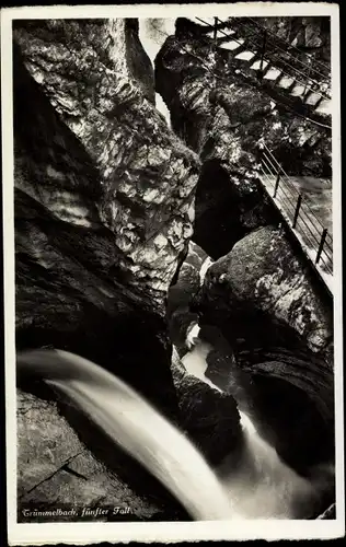 Ak Lauterbrunnen Kt Bern Schweiz, Trümmelbach, fünfter Fall