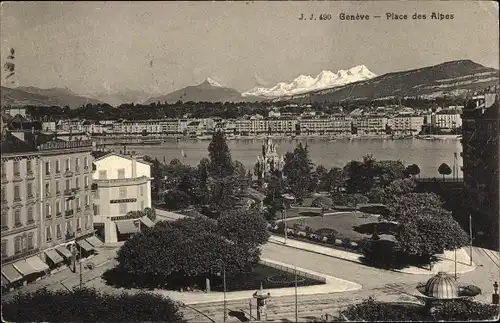 Ak Genève Genf Schweiz, Place des Alpes