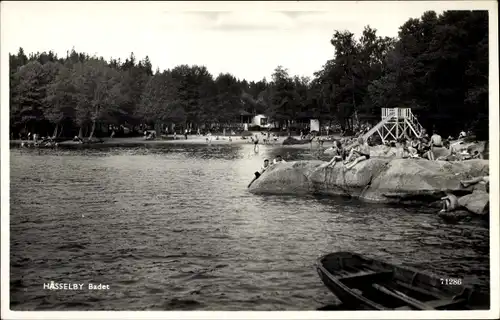 Ak Hässelby Stockholm Schweden, Badet