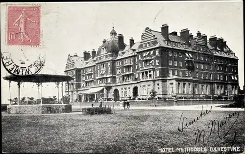 Ak Folkestone Kent England, Hotel Metropole