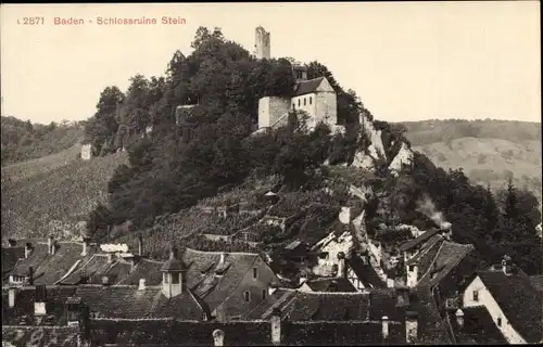 Ak Baden Kanton Aargau Schweiz, Schlossruine Stein