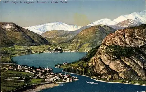 Ak Lavena Kanton Tessin Schweiz, Ponte Tresa, Lago di Lugano