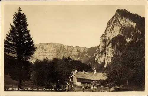 Ak Kanton Jura Schweiz, La ferme Robert au Creux du Van