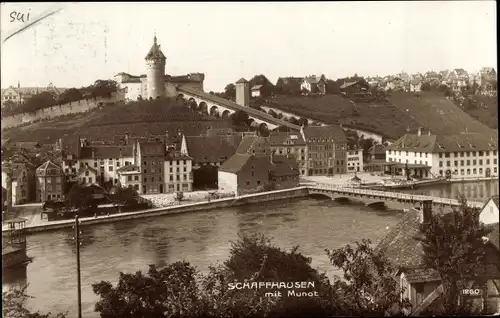 Ak Schaffhausen am Rhein Schweiz, Stadt mit Munot