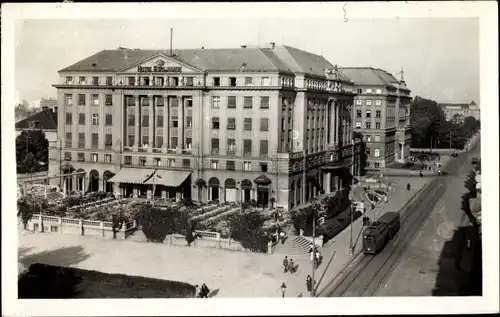 Ak Zagreb Kroatien, Hotel, Straßenbahn