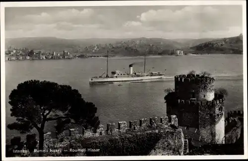 Ak Konstantinopel Istanbul Türkei, Rumeli hisari, Roumeli Hissar, Schiff