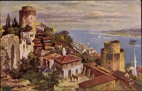 Künstler Ak Dardanellen Griechenland, Schloss