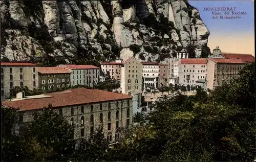 Ak Montserrat Katalonien, Vista del Recinto del Monasterio