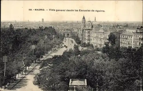 Ak Madrid Spanien, Vista general desde las Escuelas de Aguirre