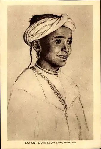 Künstler Ak Enfant d'Ain-Leuh, Moyen-Atlas, Maghreb, Portrait
