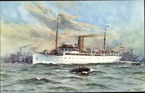 Künstler Ak Stöwer, Willy, HAPAG Dampfer Cobra, Seebäderdienst