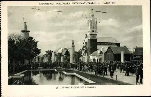 Ak Paris, Exposition Coloniale Internationale 1931, Grande Avenue des Colonies