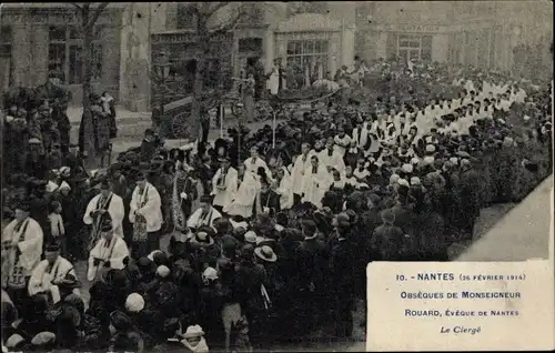 Ak Nantes Loire Atlantique, Obseques de Monseigneur Rouard, évêque de Nantes, 26 février 1914