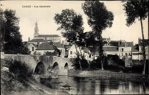 Ak Cande Maine et Loire, Vue Générale