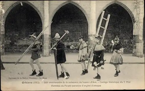 Ak Orléans Loiret, Les fetes du 500eme anniversaire de Jeanne d'Arc 1912, Cortege historique