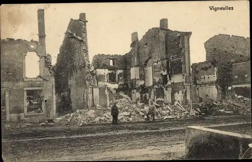 Ak Vigneulles Meurthe et Moselle, Kriegszerstörung 1. WK