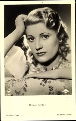 Ak Schauspielerin Gisela Uhlen, Portrait, UFA Film A 3497 1