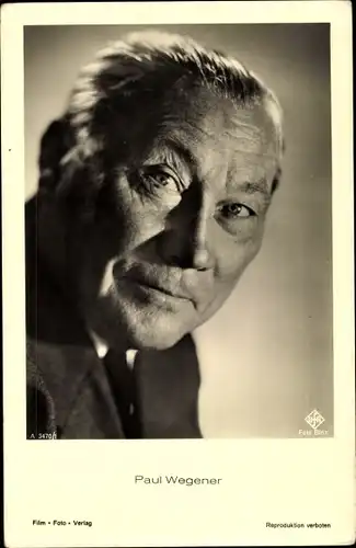 Ak Schauspieler Paul Wegener, Portrait, Film Foto Verlag A 3470/1, UfA