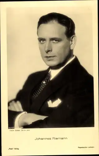 Ak Schauspieler Johannes Riemann, Portrait