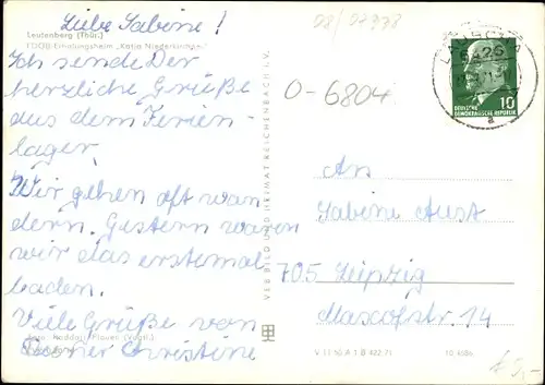 Ak Leutenberg in Thüringen, FDGB-Erholungsheim Katja Niederkirchner