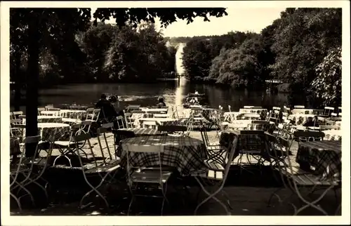 Ak Ulm an der Donau, Parkrestaurant Friedrichsau, Kaffee am See