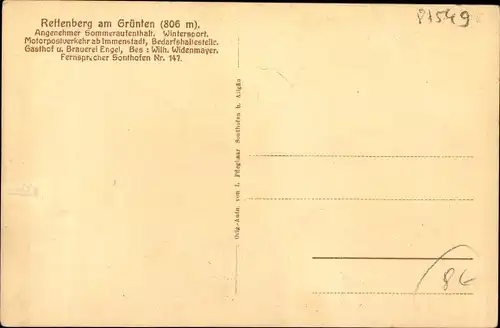 Ak Rettenberg im Allgäu, Straßenpartie, Kirche, Passanten