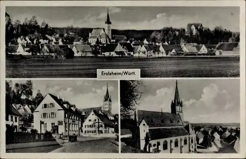 Ak Erolzheim in Oberschwaben Württemberg, Panorama vom Ort, Kirche