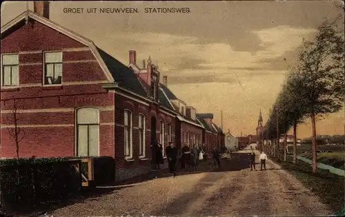 Ak Nieuwveen Nieuwkoop Südholland Niederlande, Stationsweg