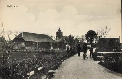 Ak Meliskerke Zeeland Niederlande, Straßenpartie, Wohnhäuser