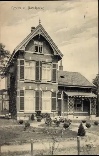 Ak Noordgouwe Schouwen Duiveland Zeeland Niederlande, Villa, Garten