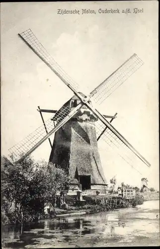 Ak Ouderkerk aan den IJssel Krimpenerwaard Südholland, Windmühle, Zijdensche Molen