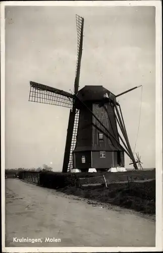 Ak Kruiningen Zeeland, Molen, Windmühle