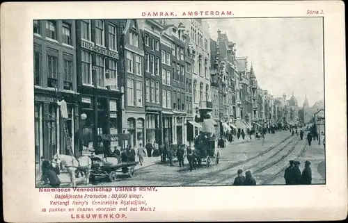 Ak Amsterdam Nordholland Niederlande, Damrak, Straßenpartie, Passanten
