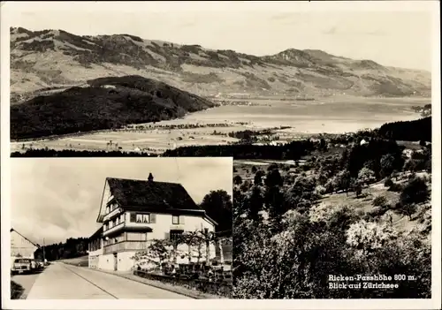 Ak Ricken Kanton St. Gallen, Blick auf Zürichsee, Gasthaus Kreuz