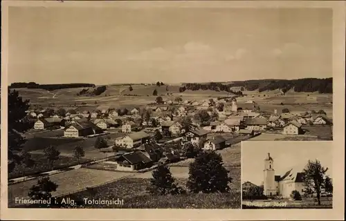 Ak Friesenried in Schwaben, Totalansicht, Kirche St. Josef