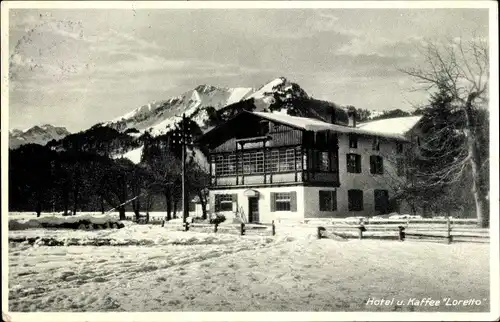 Ak Oberstdorf im Oberallgäu, Hotel und Kaffee Loretto
