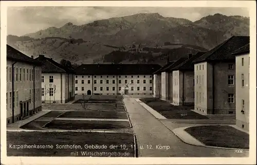 Ak Sonthofen im Oberallgäu Schwaben, Karpathenkaserne, Wirtschaftsgebäude