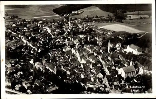 Ak Leutkirch im Allgäu Württemberg, Luftaufnahme